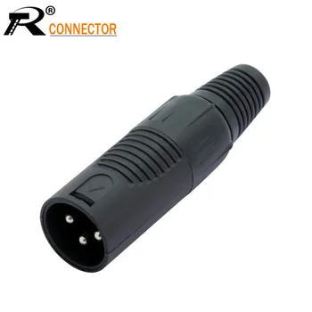 

3pcs Plastic XLR Male 3 Pin Audio Microphone Cable Connector DIY Solder Type Metal Material Audio Signal Plug Speaker Connector
