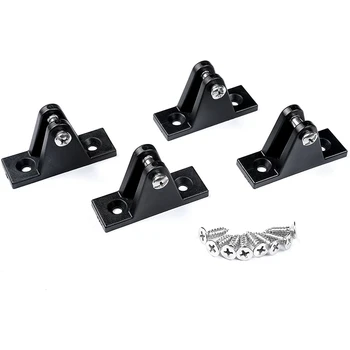 

4 Packs Boat Bimini Top Deck Hinges Flat Mount Black Nylon with Screws Bimini Top Boat Cover Fitting