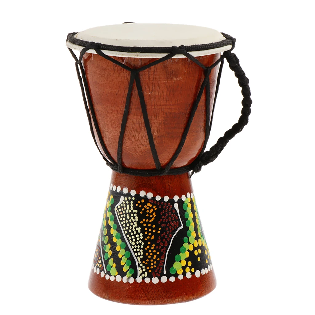 Professional African Djembe Drum Classic Painting Wooden Musical Instrument