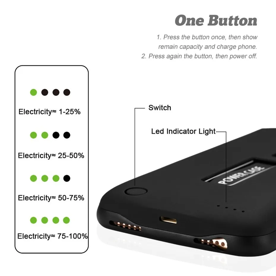 KHP Battery Charger Case For iPhone 6 6s 7 8 Plus 3500mAh4000mAh5000mAh Powerbank Case For iPhone X XR Xs Battery Charger Case (3)