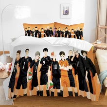 Haikyuu conjuntos de cama japão anime jogo voleibol menino 3d impresso capa edredão conjunto gêmeo rainha rei único tamanho roupa cama cobrir