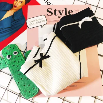 

Hanguofeng line pure color black white gray thread cotton pure cotton simple sports lady mid-waist triangle underwear