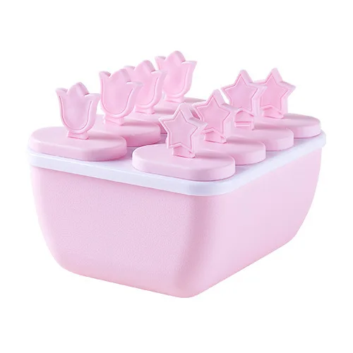 Pink square DIY Пластиковые эскимо формы лоток форма для крема поднос для льда леденец Мороженое Поп формы для выпечки формы для мороженого инструменты для приготовления пищи - Цвет: Pink square