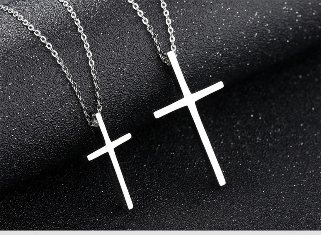 Титановая сталь карусель кристианы Металл Ретро модное украшение в форме Креста религиозный кулон ожерелье для влюбленных