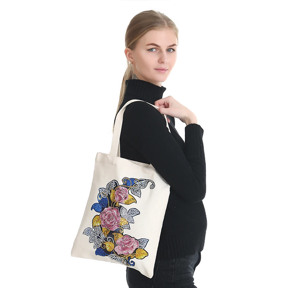 DIY Diamond Painting Handbag Reusable Shoulder Shopping Storage Bag Home Decoration Gift Foldable Eco-friendly Shopping Bags