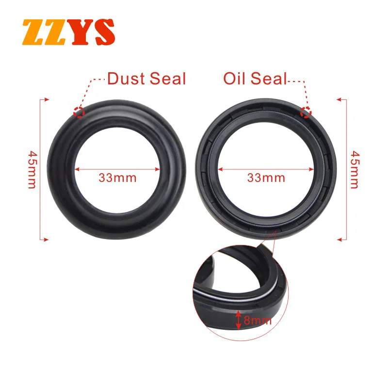 Motorcycle 33 45 8 Fork Oil Seal Dust Seals For Yamaha XV250 XV 250