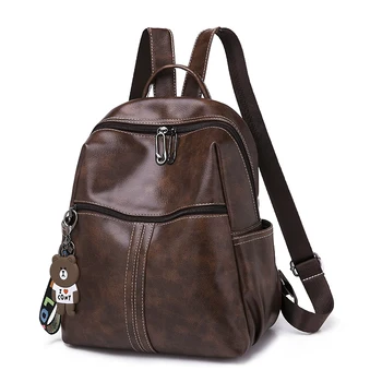 

PU Leather Shoulder Bags For Girls Multi-Function Backpacks Women School Travel Shoulder Bags Women Bolsa faminina