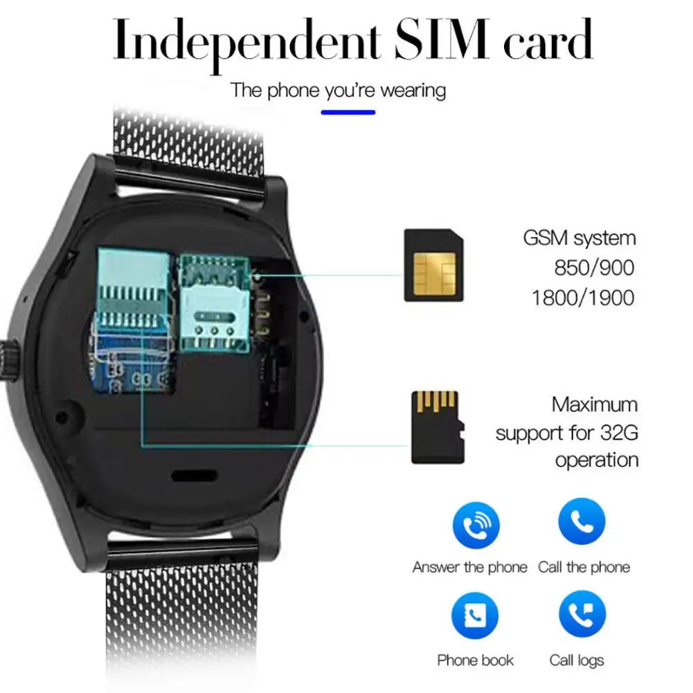 Цветной экран Смарт часы для мужчин поддержка sim карты TF Bluetooth Вызов сердечного