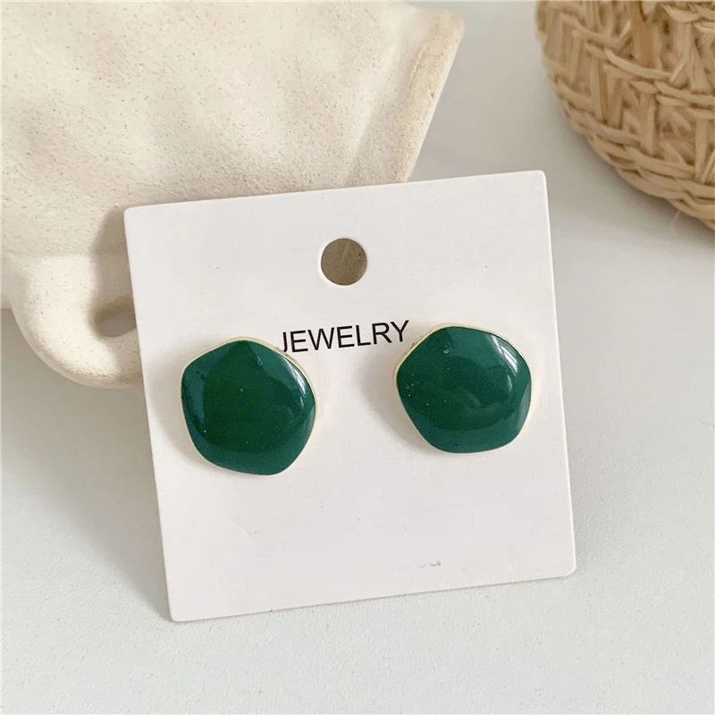 

2019 Women's Earrings Vintage Green Resin Earrings For Women Jewelry Accessories Charm Geometric Earrings Girl boucle d'oreille