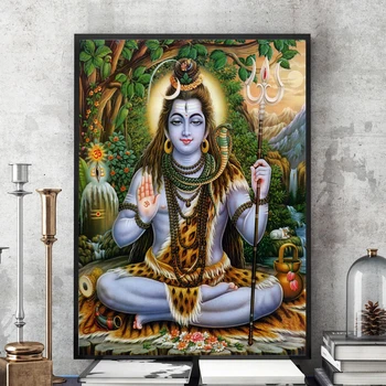 

5D DIY Diamond Embroidery Hindu God Shiva Lord Icon Diamond Painting Cross Stitch Set Full Square Mosaic Rhinestones Needlework