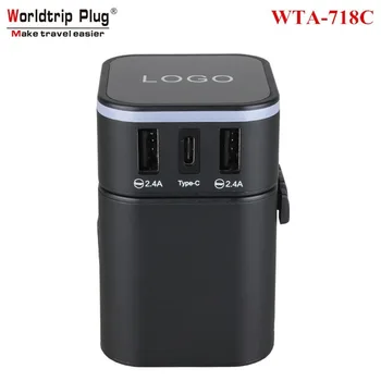 

Worldtrip Plug WTA-718C 3.4A Plug Converter Multi-Country Conversion Plug Converter USB+Type-C Converter