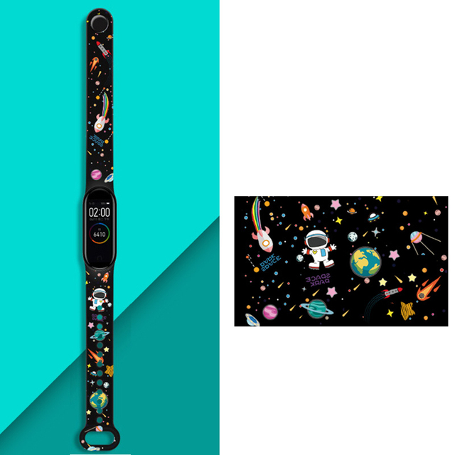 Pattern Bracelet for Xiaomi Mi Band 3 4 5 6 Strap Cartoon Silicone Watch Band Strap for Xiaomi Miband 5 6 Watchband