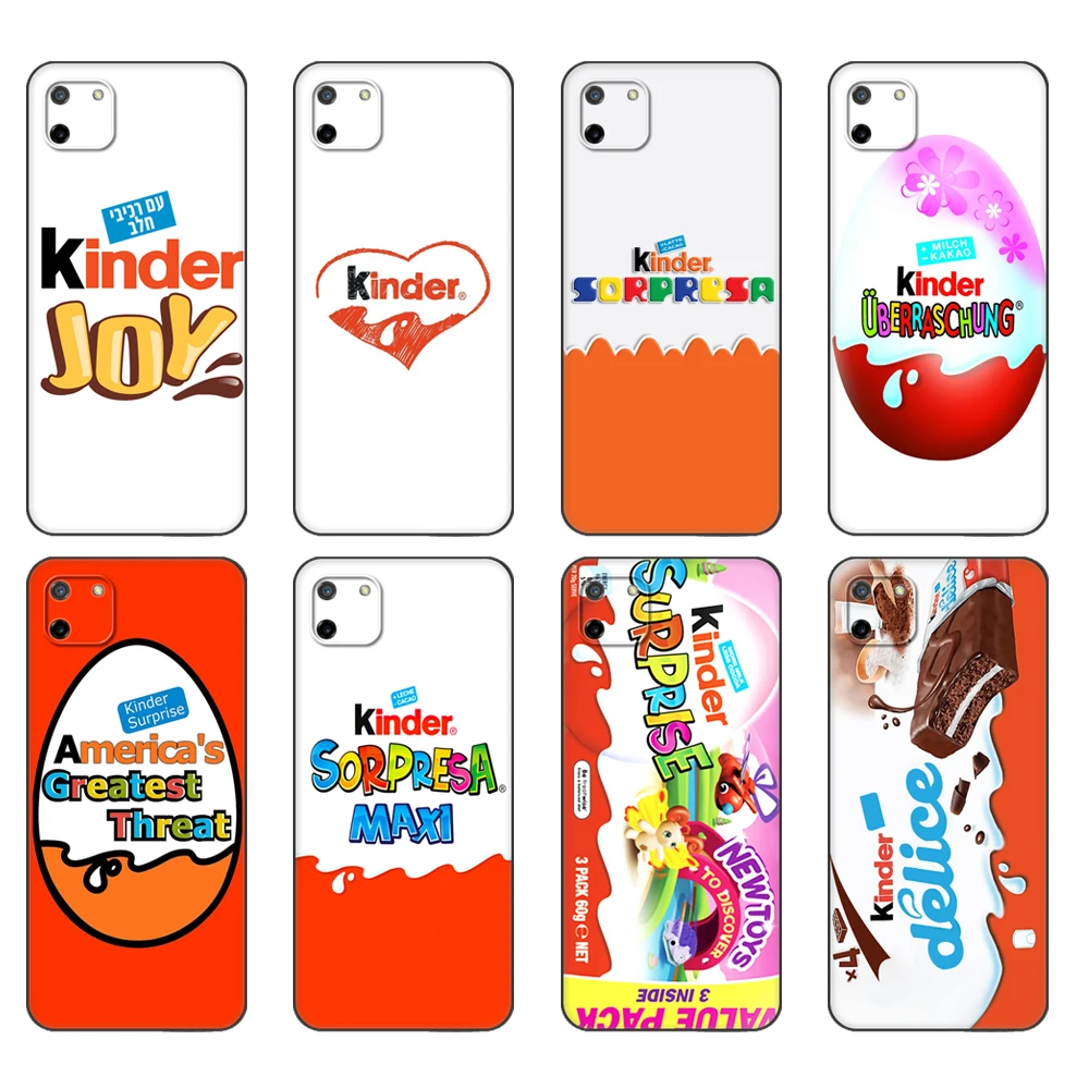 Custodia In Tpu Nero Per Oppo Realme C11 C20 C21 Custodia Cover Posteriore Paraurti New Trolly Egg Kinder Joy Surprise