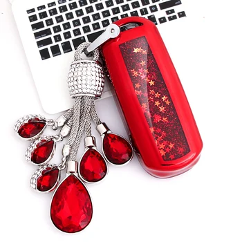 

For Mazda 2 3 5 6 8 CX3 CX4 CX5 CX7 CX9 M2 M3 M5 M6 GT Crystal chain Funny Quicksand Soft TPU Key Case Cover Shell
