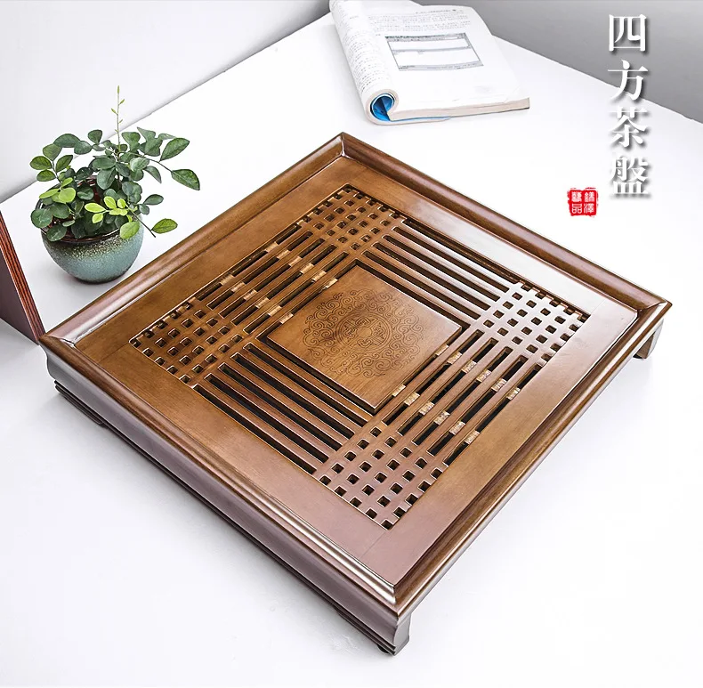 Manufacturers Wholesale White Wood Small Tea Tray Square World Storage Type Tea Table Tea Set