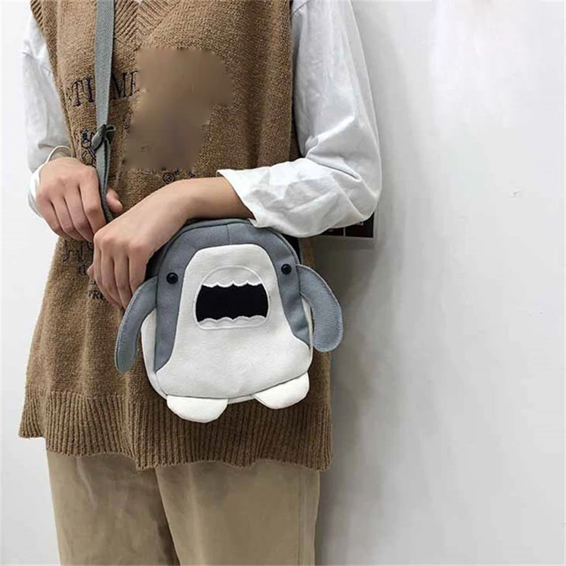 New Fashion Cartoon Bag Cute Shark One Shoulder Bag Female Funny  Personality Ugly Cute Messenger Bag - AliExpress