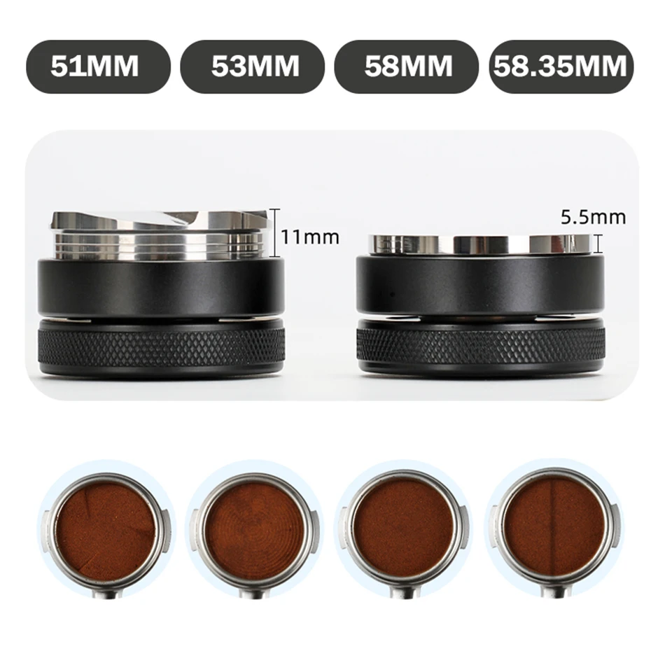 Coffee Tamper 51/53/58/58.35MM  304 Stainless Steel Coffee Distributor Coffee Powder Hammer Convex Base Coffee Accessories