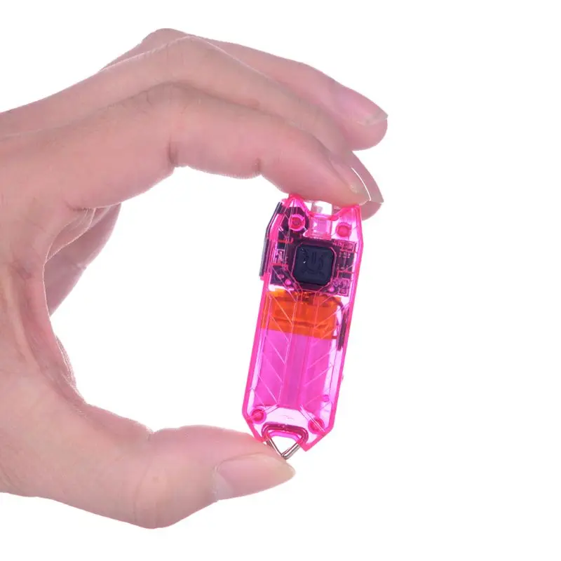 Mini LED Keychain Flashlight Electric Torch Portable USB Charging Rechargeable 45LM 2 Modes Tube Camping Night Reading