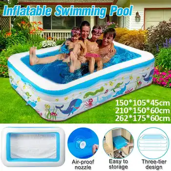 

1.5m/2.1m/2.6m Home Inflatable Swimming Pool Large Family Pools for Kids Adult Pool PVC Foldable Bathtub Outdoor Children's Pool