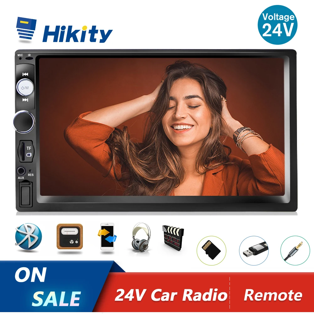 Hikity 2 Din автомобильный радиоприемник 24V Грузовик Авто 7 &quotсенсорный экран Экран