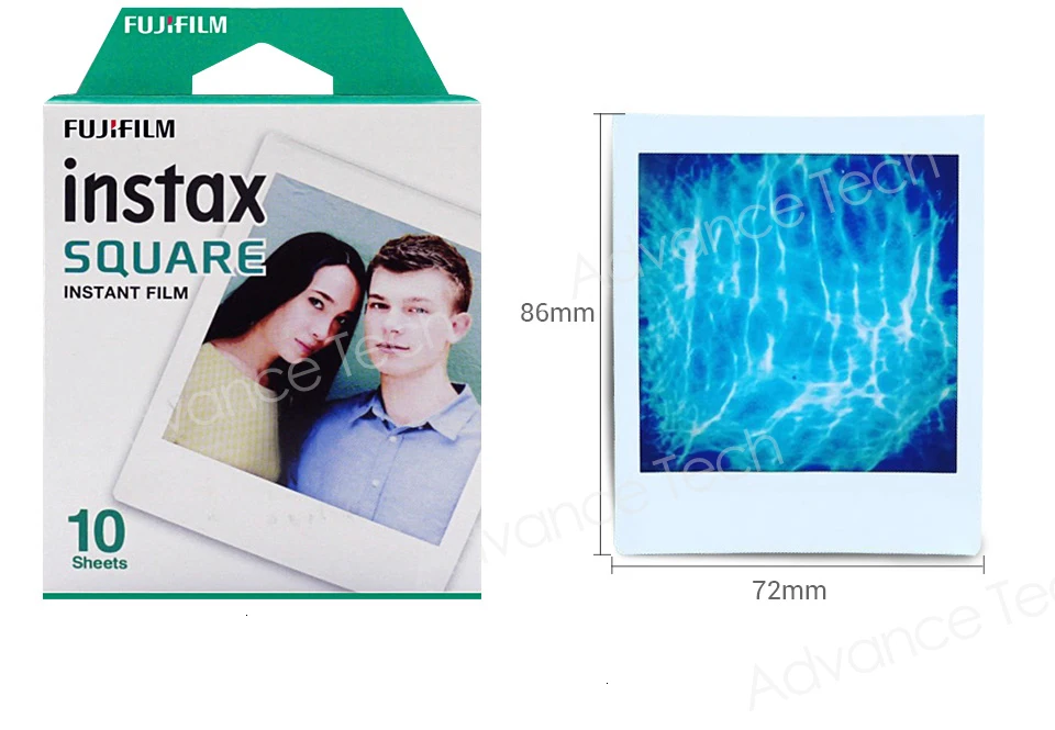 Оригинальная Fujifilm Instax квадратная мгновенная белая пленка 10 до 100 листов для Fuji SQ10 6 20 SP2 Гибридный формат камер