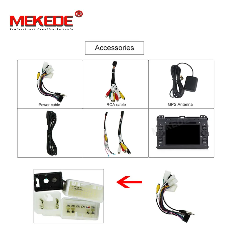 Discount MEKEDE Android9.0 4G RAM 64G ROM RDS Car Multimedia player for toyot prado 120 2003-2009 Car GPS navigator radio wifi Casstee 5