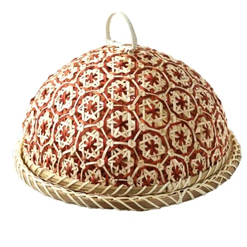 

Handmade Bamboo Food Fruit Wicker Rattan Straw Basket Bread With Lid Round Plate Kitchen Storage Bread Organizer Natural Health