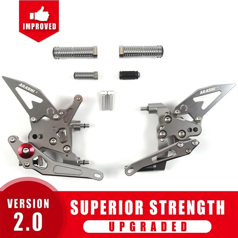 Gray Arashi для DUCATI 1199 Superleggera 2012- Rider регулируемая подножка подножки Rearset Panigale 899 2013 - Цвет: Gray