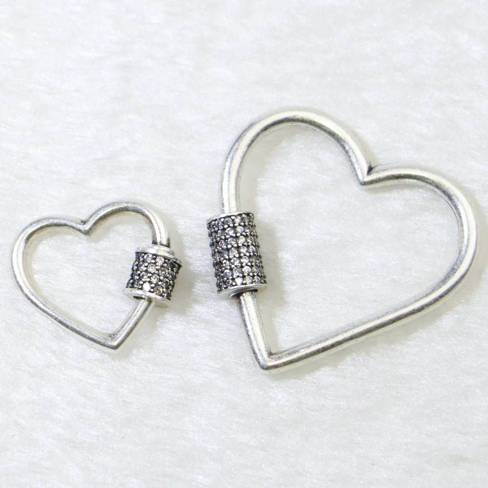 

8Pcs Zircon Ancient silver Buckle Pendant Jewelry accessory Copper making metal buckle pendant for lady 5984