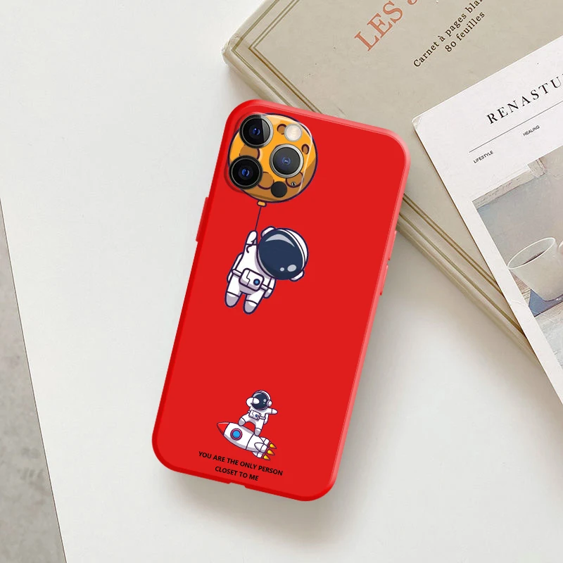 Cute Astronaut Phone Case For iPhone 11 12 13 Pro MAX 6 6S 7 8 Plus XS 12 13 Mini X XR SE 2020 Soft TPU Colorful Cases Funda best waterproof phone pouch