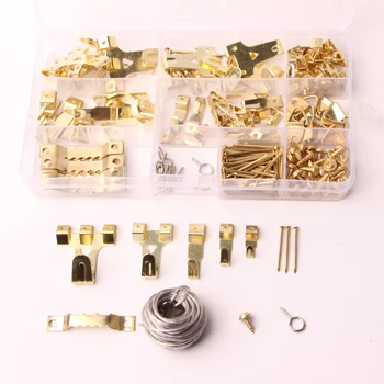 

250pcs Golden Silver Black Sawtooth Picture Frame Hanger Hanging Photo Wall Oil Painting Mirror Saw Tooth Hooks with Screws