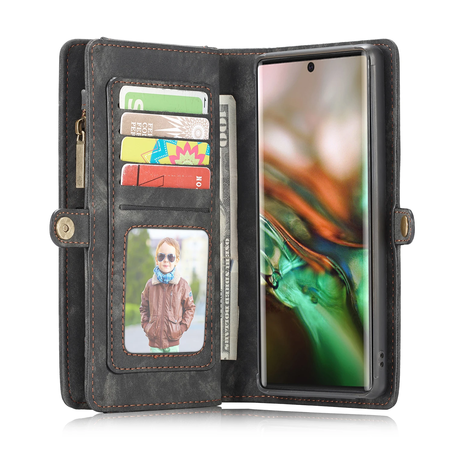 Кошелек кожаный флип-чехол для телефона Для SamsungGalaxy A80 Note8 Note9 Note10Cover GalaxyS8 S9 S10plus слот магнитных карт чехол-подставка
