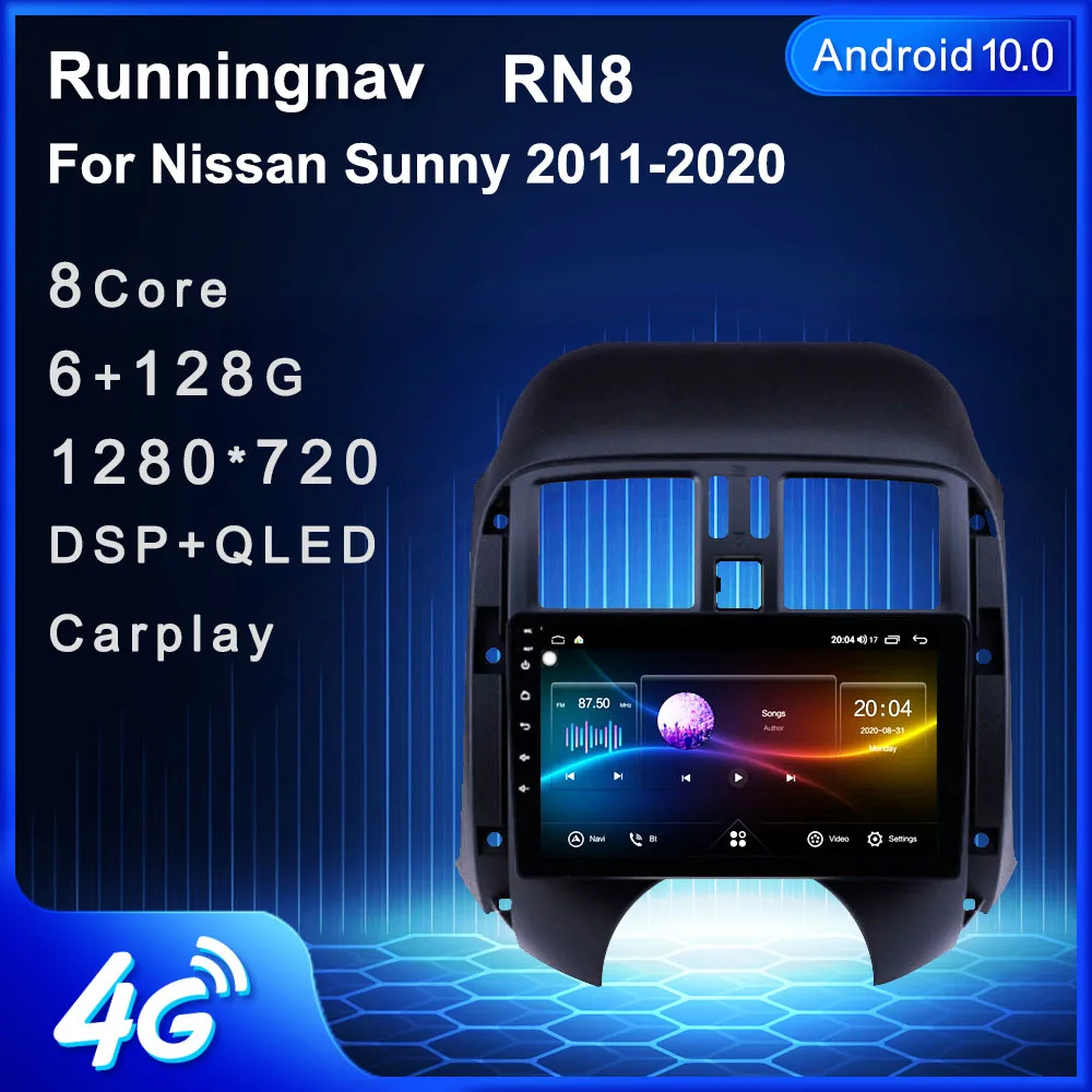 

Автомагнитола Runningnav для Nissan Sunny 2011-2020, 2 Din, Android, мультимедийный видеоплеер, навигация GPS