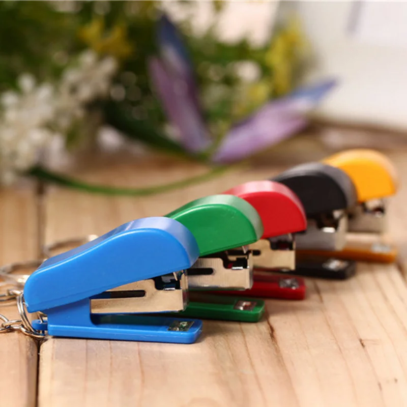 1Pc Mini Stapler Plastic Stationery Set Kawaii Stapler Paper Office Accessories Cute Multicolor Stapler