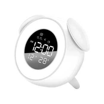 

Simple Design Night Light Alarm Clock USB Rechargeable Table Lamp Digital Clock for Home Bedroom Livingroom Dormitory Decoration