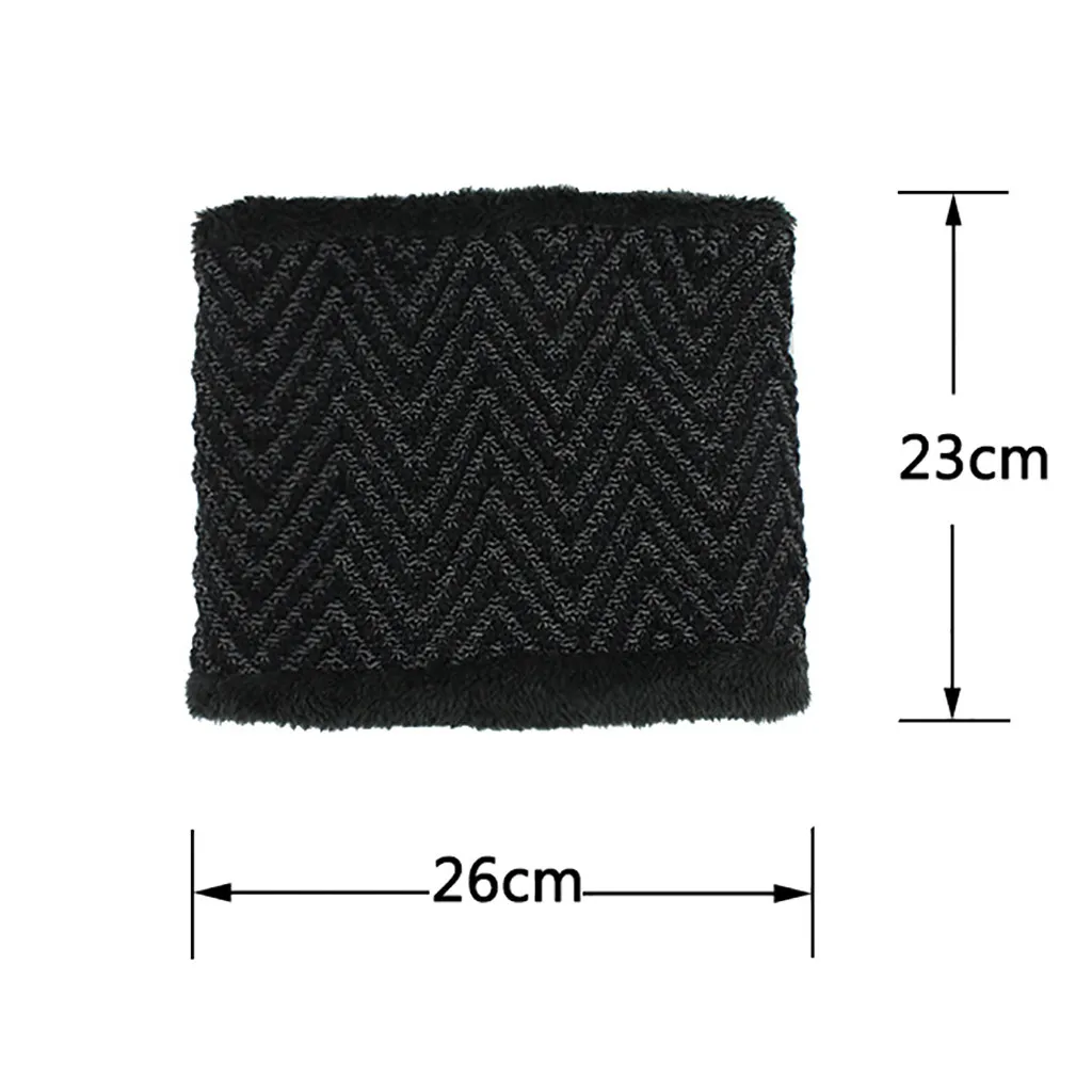 Мужская теплая шапка зимняя Толстая вязаная ветрозащитная шапка и шарф комплект из двух предметов