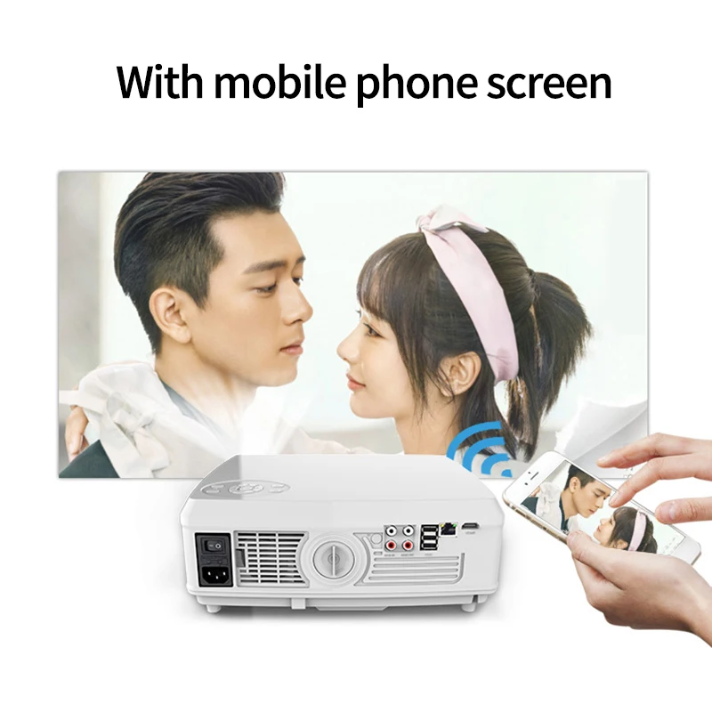 

OPQ-POWERFUL Full HD Projector SV-358 1920 x 1080P LED Projector Android 6.0(2G+16G) with Wifi Bluetooth RJ45 Port Home Cinema E