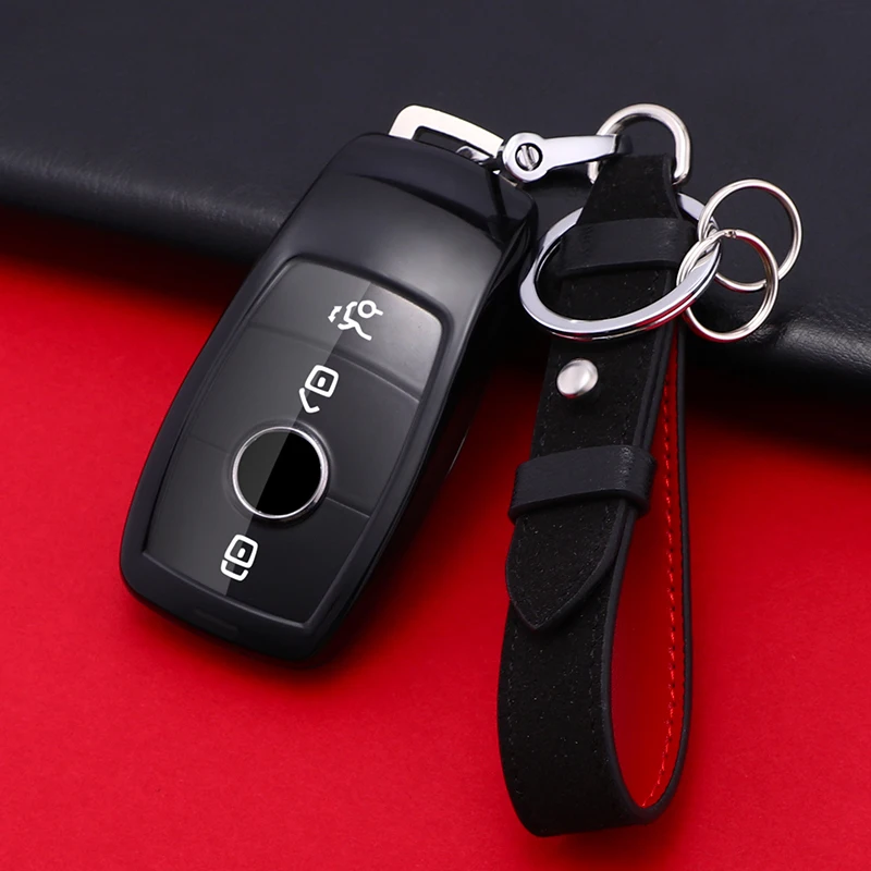 E-black keychain PC чехол для ключей автомобиля Mercedes Benz для Mercedes Benz E S G Clase E200 W204 W205 W213 W211W124 CLS EQC Maybach GLE - Название цвета: E-black keychain