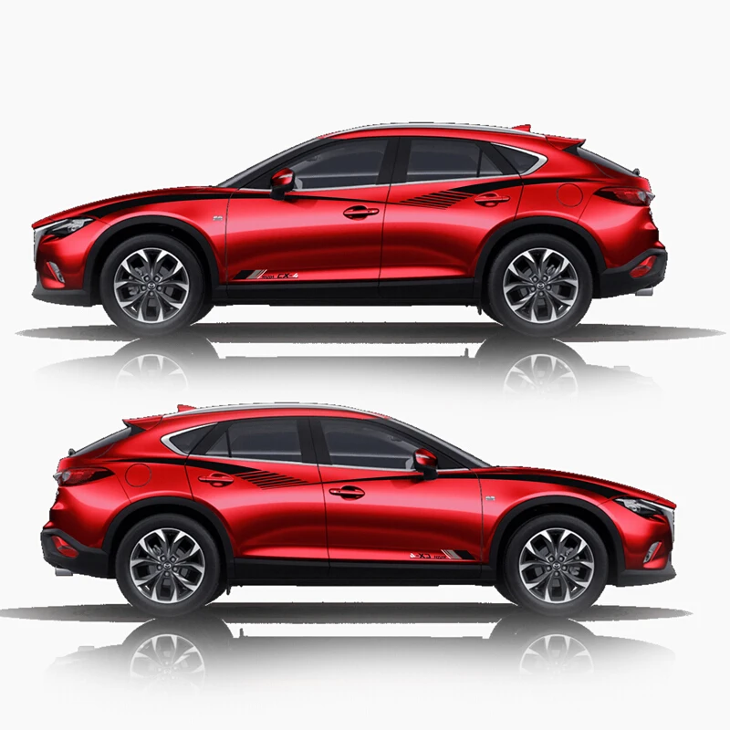 Спортивные полосы автомобиля стикеры s для Mazda CX-4 Mark Levinson гоночный Стайлинг Авто тела весь наклейка - Название цвета: Red car