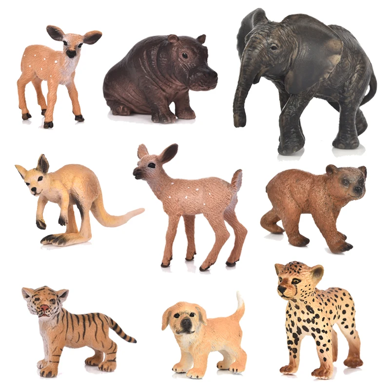 

20 Style Zoo Simulation Plastic Forest Wild Animals Modeling Toys Tiger Elephant Deer Leopard Figurine Home Decor Gift for Kids