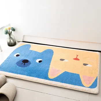 

Cartoon Bath Mat Flocking Anti-Slip Doormat Absorb water Floor Mat Carpet Dog Kitchen Bedroom Rug Tatami Tapete