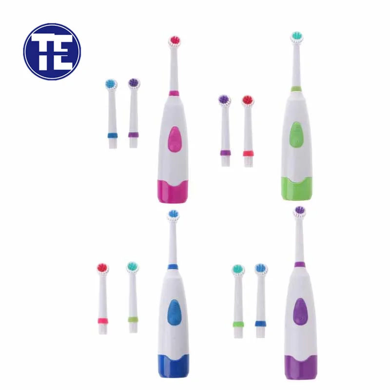 Cepillo de dientes eléctrico giratorio, resistente al agua, con 3 cabezales