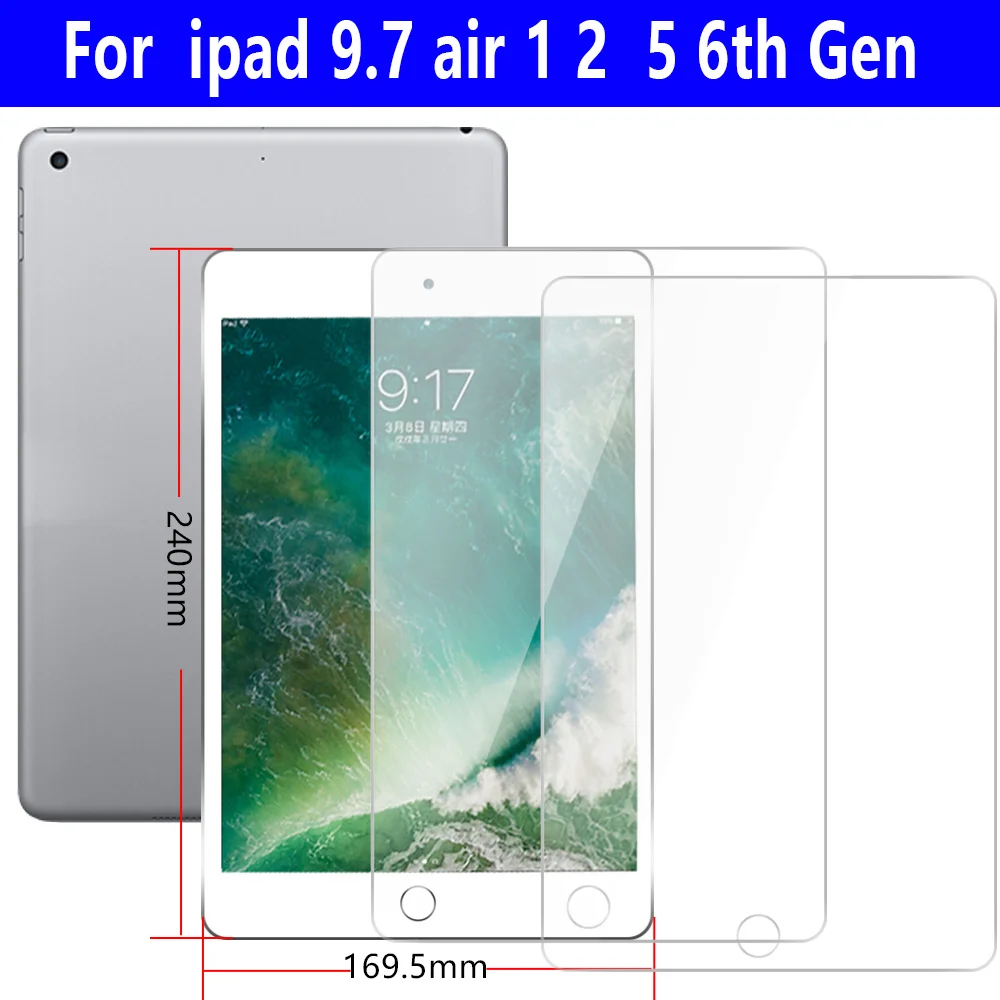 IPAD97 GHM2 2 шт./лот закаленное Стекло для iPad 9,7 Экран из закаленного стекла для iPad Air 2 Air 1 5/6th поколения для нового iPad 10,2 - Цвет: IPAD97 GHM2