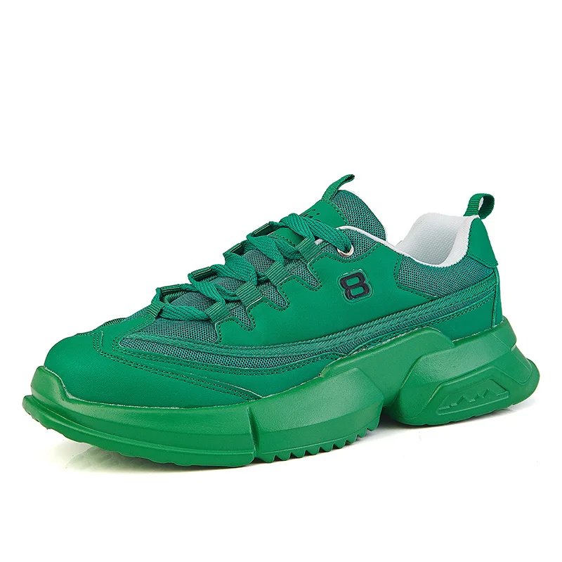 YRRFUOT/Высококачественная трендовая мужская повседневная обувь; оригинальная Роскошная удобная мужская обувь; дышащие Нескользящие кроссовки для мужчин на плоской подошве - Цвет: Зеленый