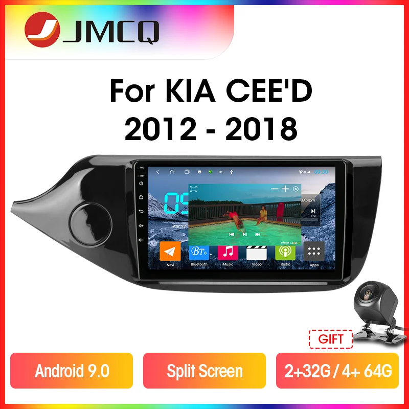 JMCQ T9 RDS DSP 4G+64G Car Radio  For KIA Cee'd CEED JD 2012-2018 Multimidia Video 2 din Android 9.0 GPS Navigaion Split Screen