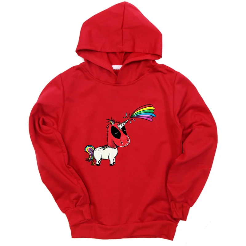 New Spring Sweatshirt Cotton Deadpool Unicorn Print Kids Boys Girls Clothes Long Sleeve Hoodies Spring Autumn Casual Tops - Цвет: Hoodies 13