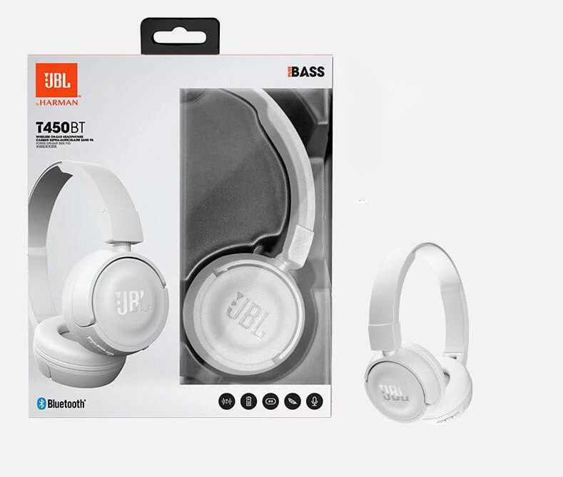 

JBL Wireless On-Ear Headphones with Built-In Remote and Mic | T450BT