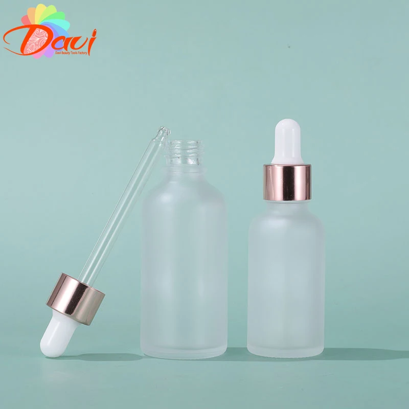Rose-Golden Refillable Dropper Bottle Frosted essential oil Glass Aromatherapy Liquid 5-100ml