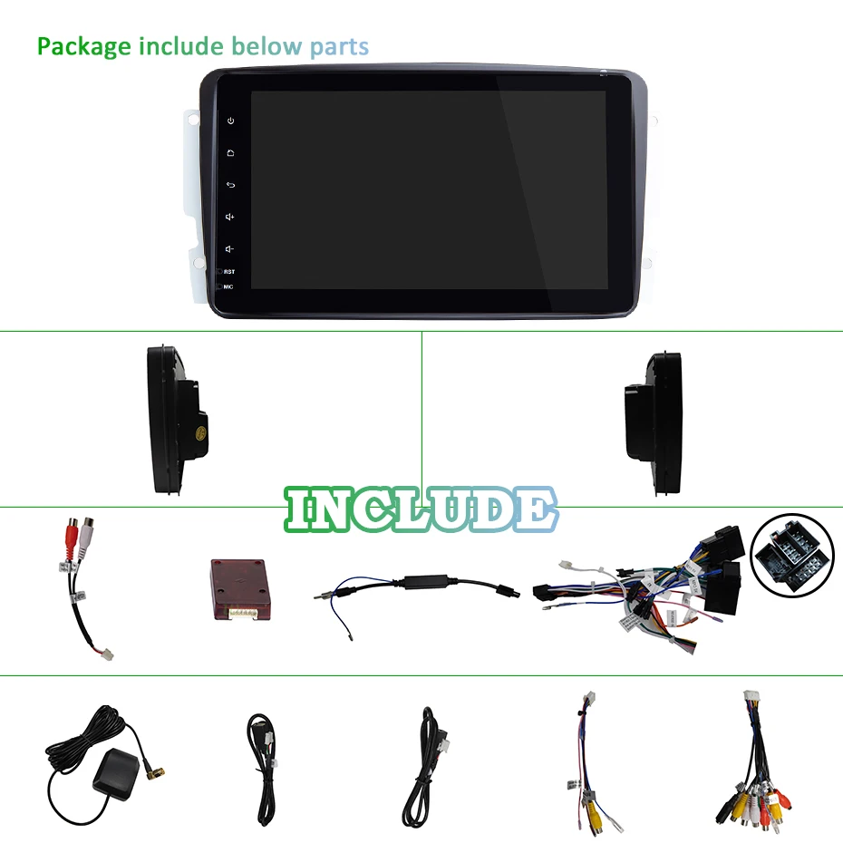 Discount DSP IPS 2 Din Android 9 Car DVD Multimedia GPS For Mercedes/Benz/CLK/W209/W203/W208/W463/Vaneo/Viano/Vito Auto radio audio obd2 5