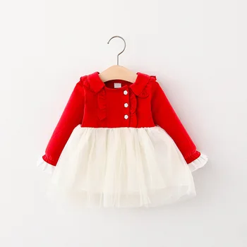 

Fashion Girls Dress Kids Princess 2020 Spring Ruffle Mesh Patchwork Dress Children Baby Infants Dresses Vestidos